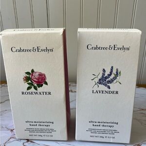 CRABTREE & EVELYN HAND THERAPY | 3.5oz | LOT OF 2 | LAVENDER AND ROSEWATER | NEW